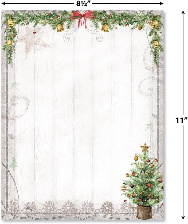 Current Tiny Trees Holiday Letter Paper - Set of 25 Christmas stationery papers are 8 1/2" x 11", compatible computer paper - Image 2